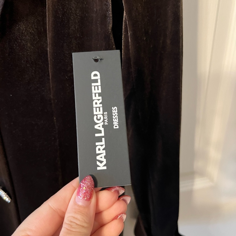 NWT Karl Lagerfeld Brown Blazer Dress - Picture 3 of 5
